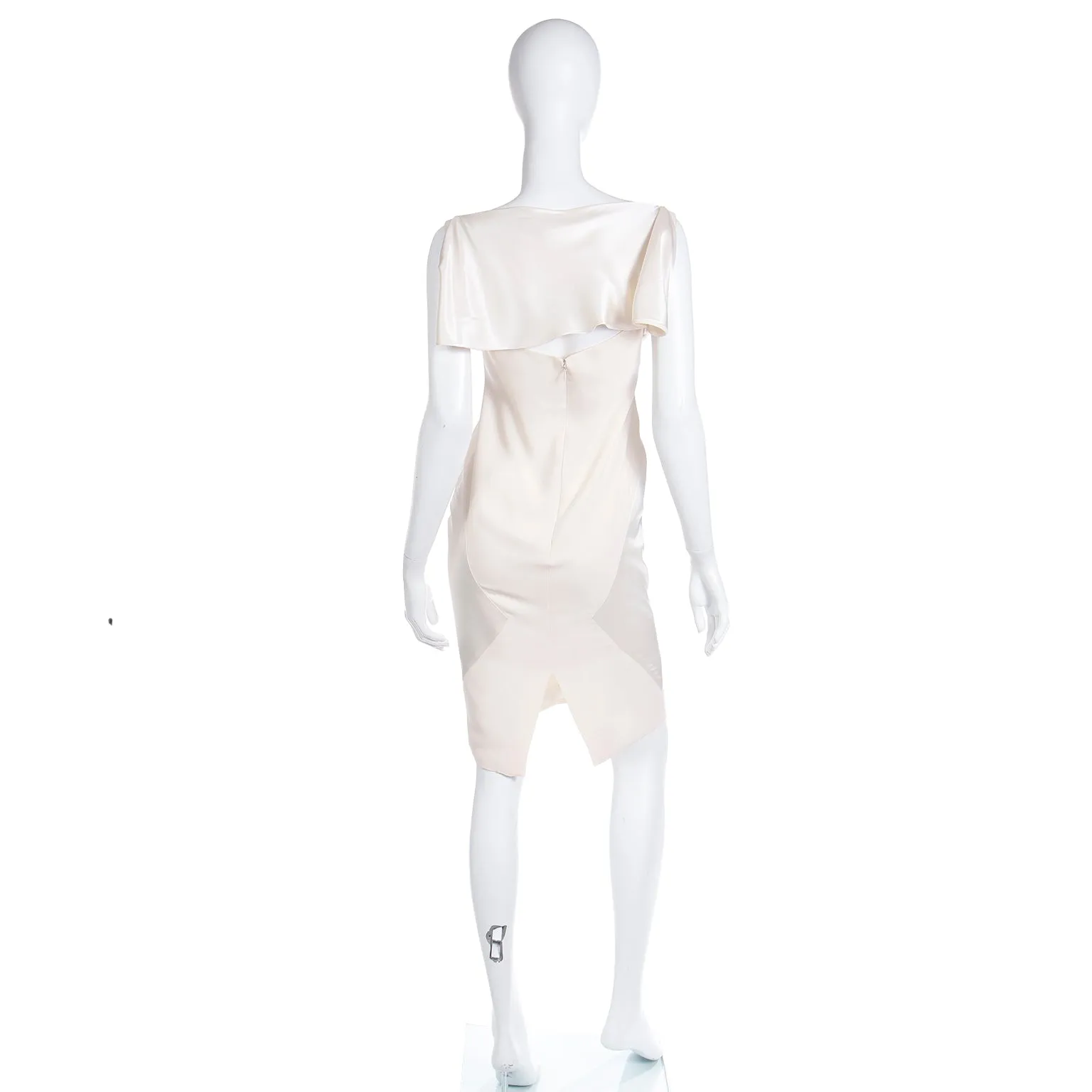 2000s Valentino Garavani Ivory Silk Crepe & Charmeuse Dress