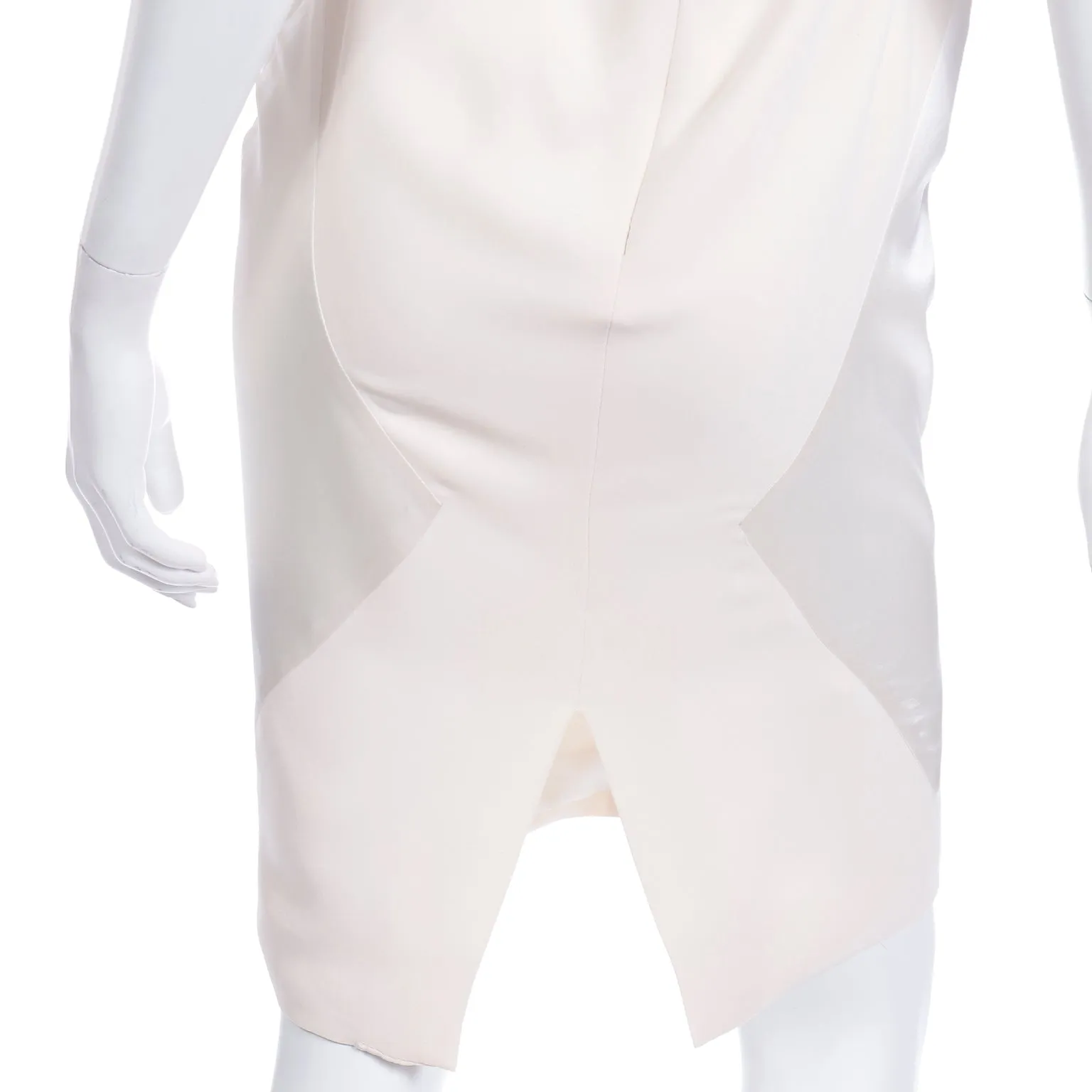 2000s Valentino Garavani Ivory Silk Crepe & Charmeuse Dress