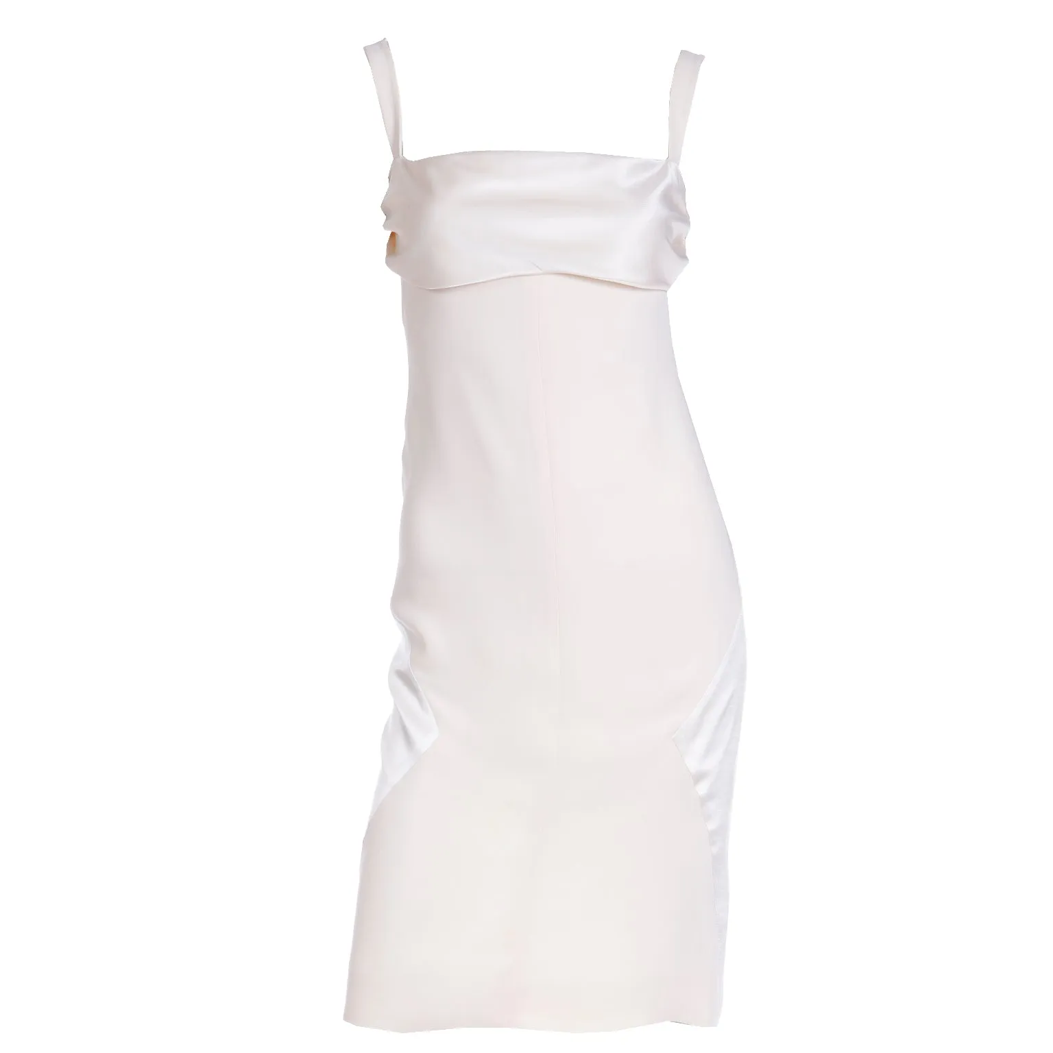 2000s Valentino Garavani Ivory Silk Crepe & Charmeuse Dress