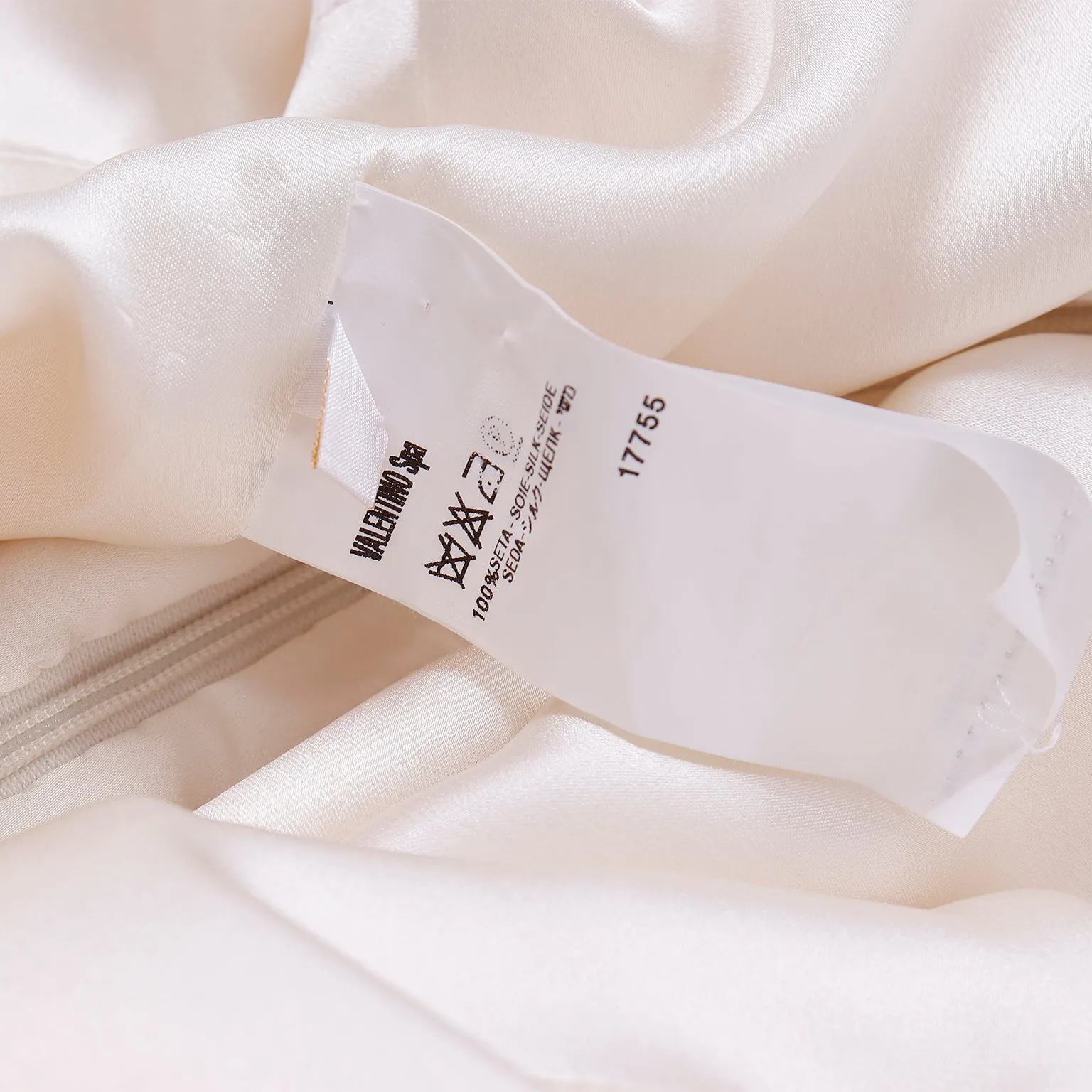 2000s Valentino Garavani Ivory Silk Crepe & Charmeuse Dress