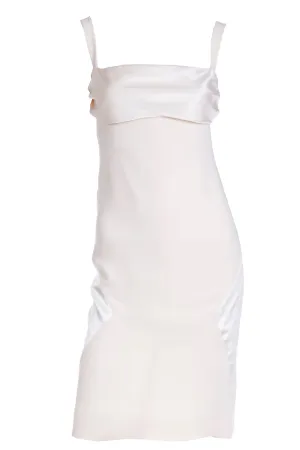 2000s Valentino Garavani Ivory Silk Crepe & Charmeuse Dress