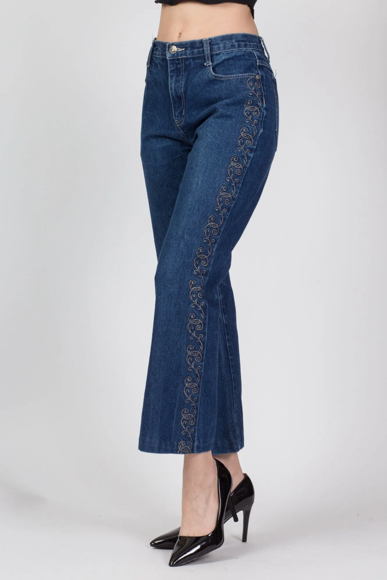90s Embellished Kick Flare Jeans - Medium, 31"