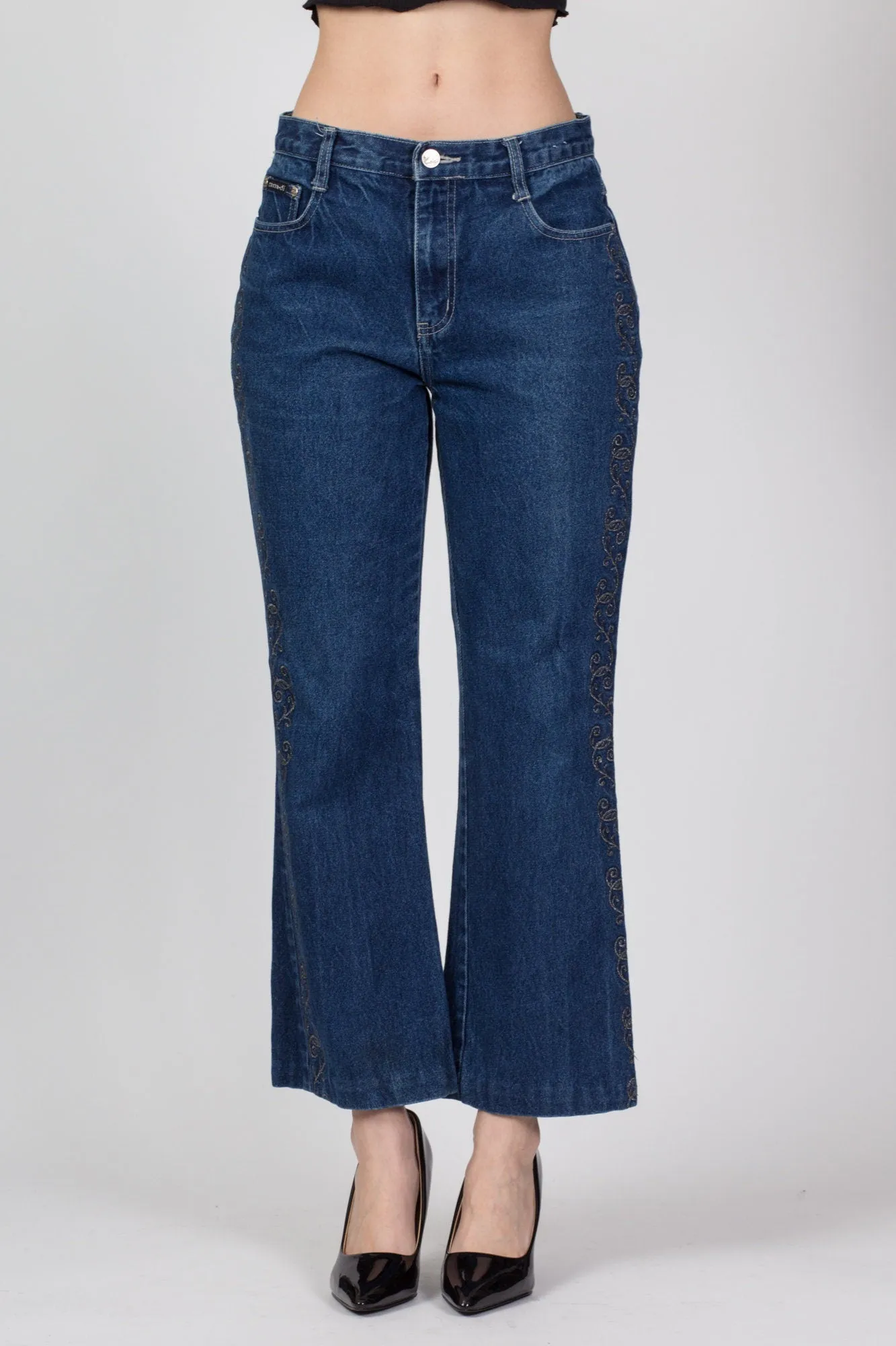 90s Embellished Kick Flare Jeans - Medium, 31"