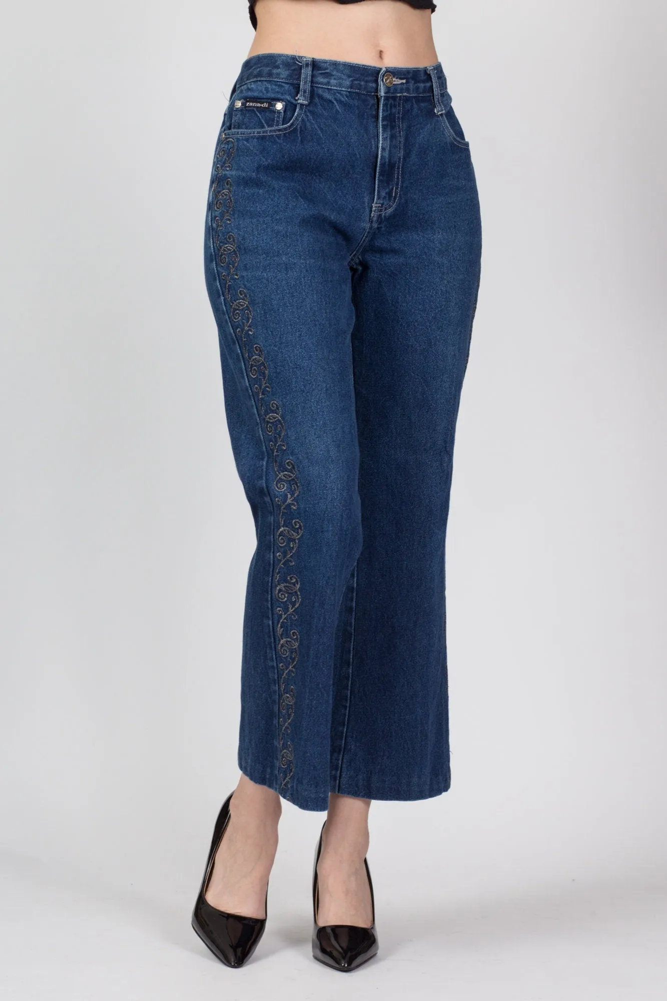 90s Embellished Kick Flare Jeans - Medium, 31"