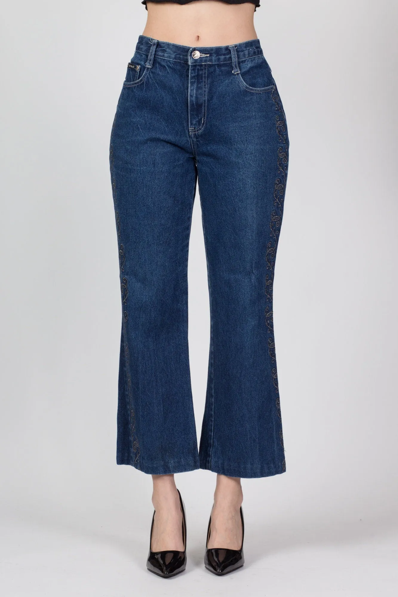 90s Embellished Kick Flare Jeans - Medium, 31"