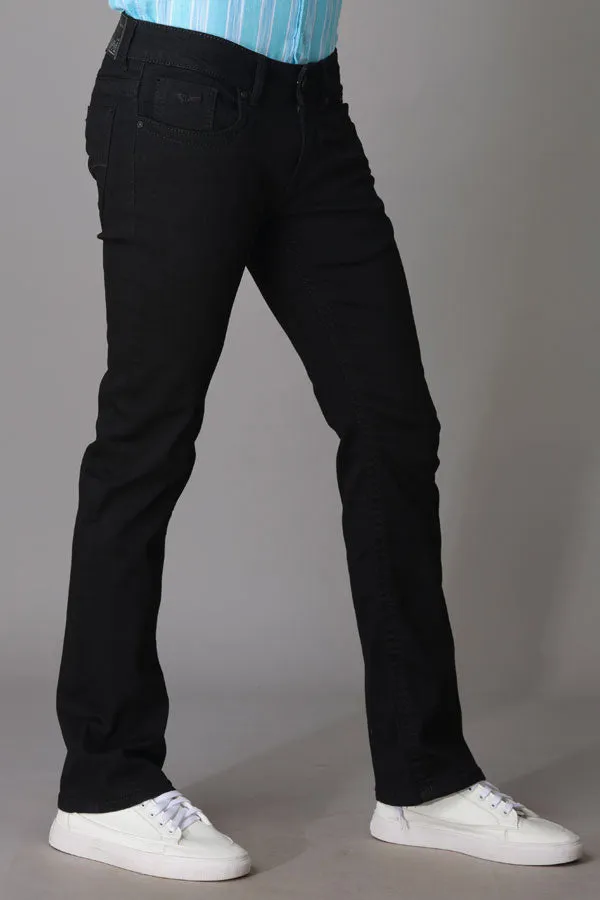 Black 5 Pocket Slim Fit Low Rise Boot Leg Jeans
