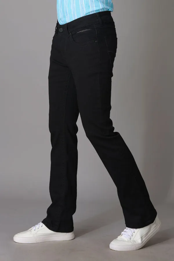 Black 5 Pocket Slim Fit Low Rise Boot Leg Jeans