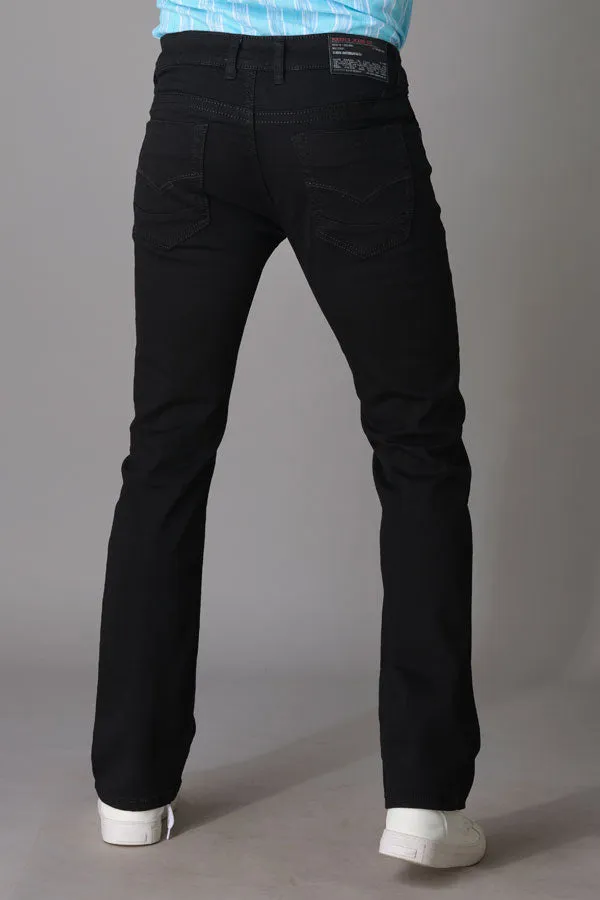 Black 5 Pocket Slim Fit Low Rise Boot Leg Jeans