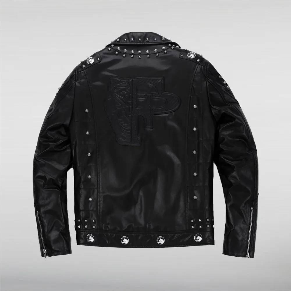 Black Rivet Leather Moto Jacket