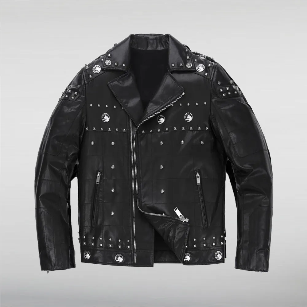 Black Rivet Leather Moto Jacket