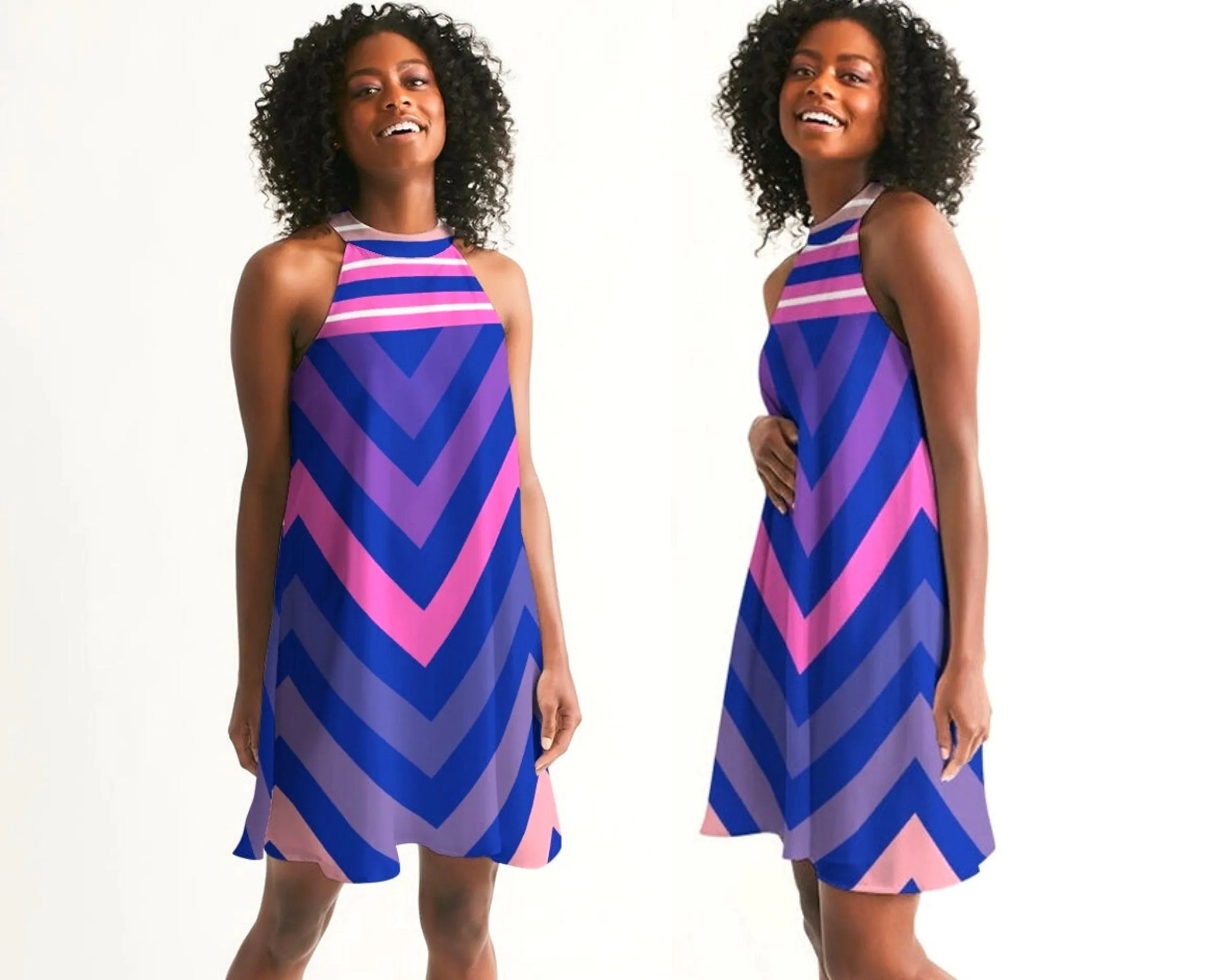 Blue Chevron Matching Couples Outfits