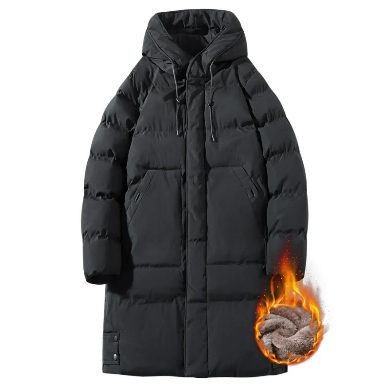 Branvil - Puffer Jacket Heren Lang met Capuchon, Dikke Isolatie, Winddicht & Warm