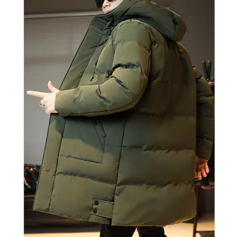 Branvil - Puffer Jacket Heren Lang met Capuchon, Dikke Isolatie, Winddicht & Warm