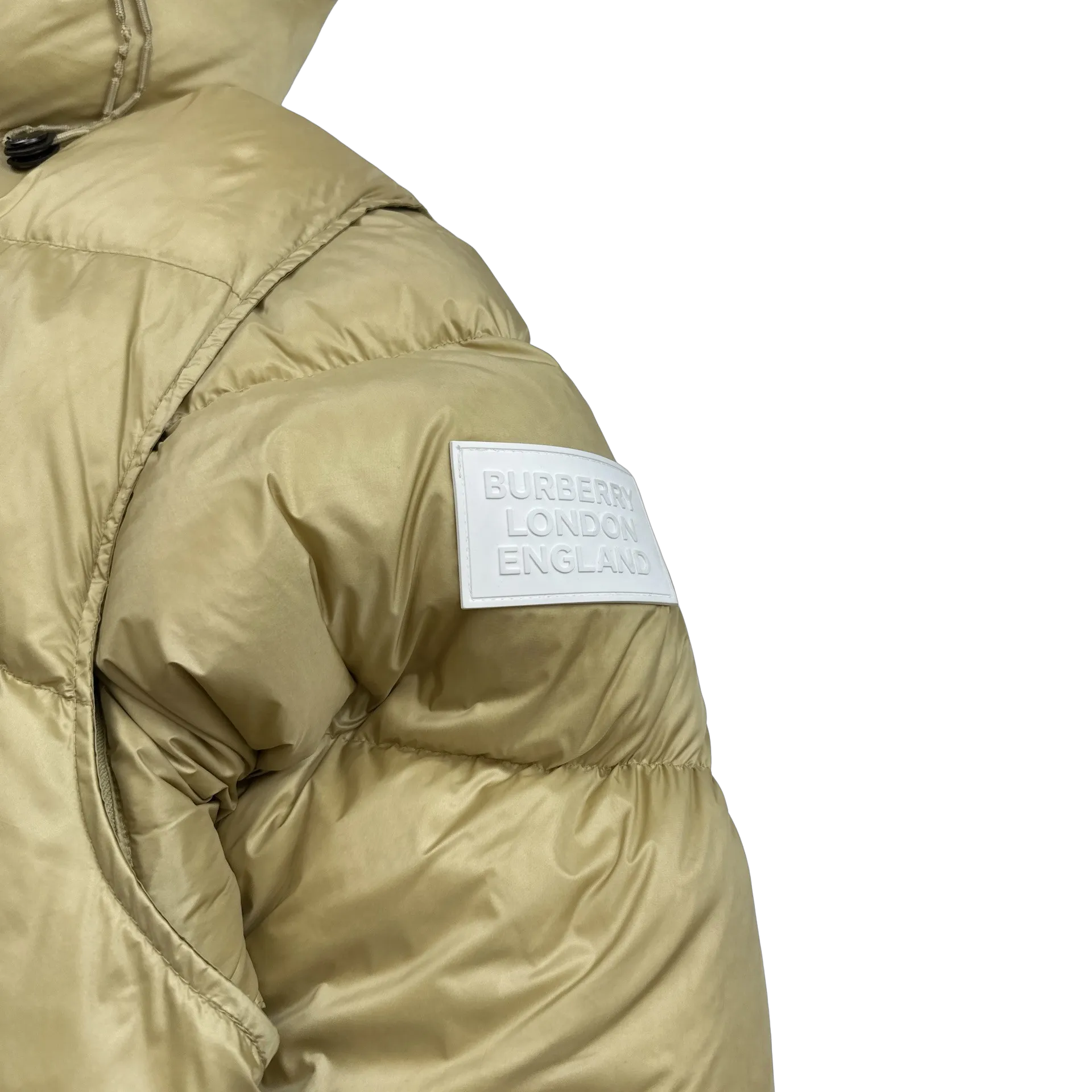 Burberry Honey Down Filled Spellout 2 In 1 Puffer Jacket - XXL