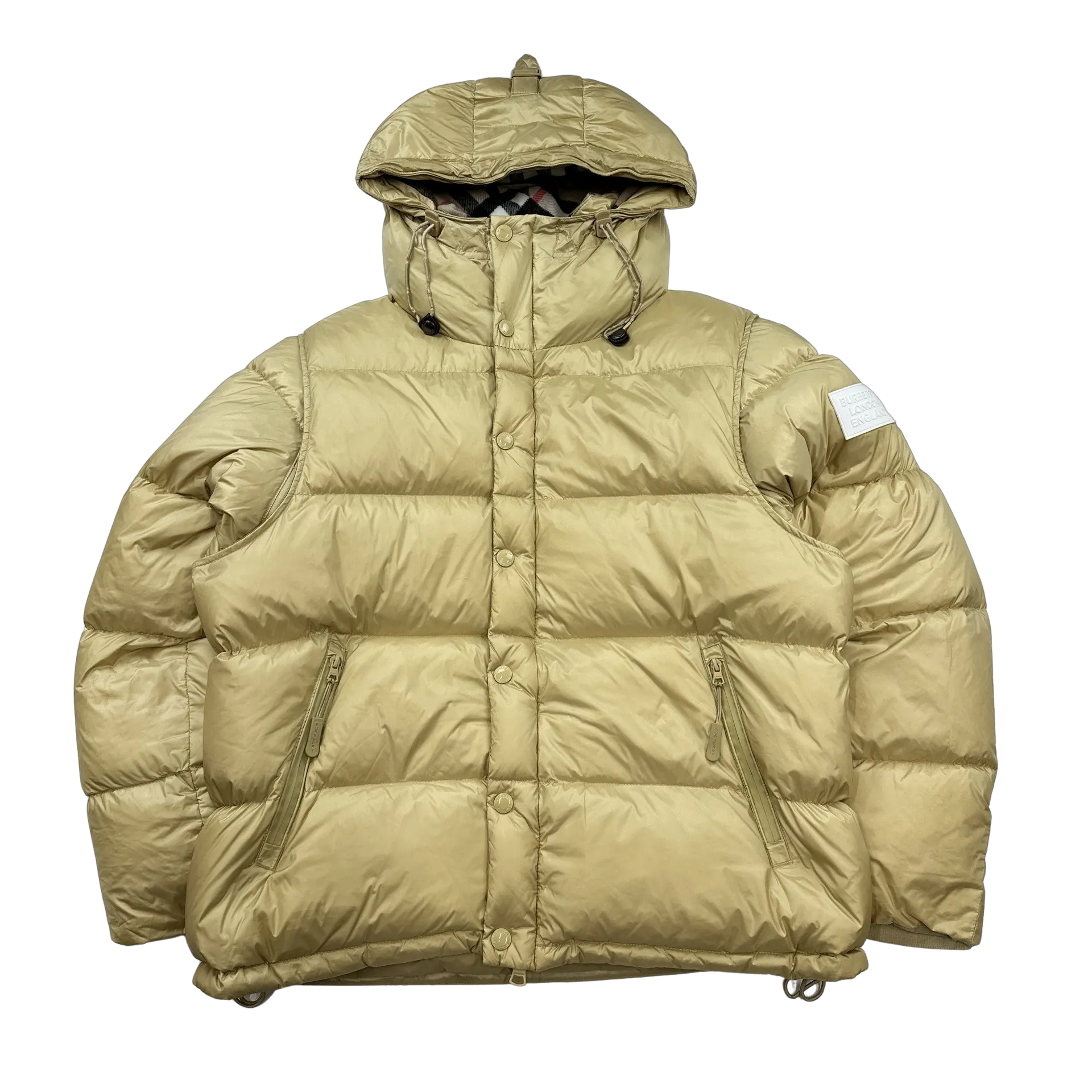Burberry Honey Down Filled Spellout 2 In 1 Puffer Jacket - XXL