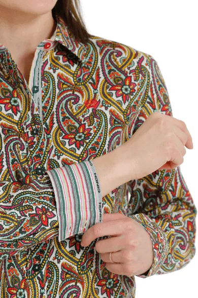 Cinch Women's Long Sleeve Floral Paisley Button Western Shirt MSW9165031