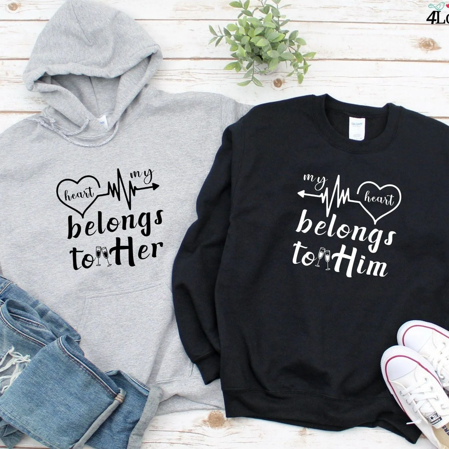 Couple's Heartfelt Declaration Matching Set - Ideal for Valentine's, Unisex Sizes