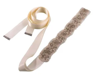 Crystal and Pearl Bridal Belt - Ivory