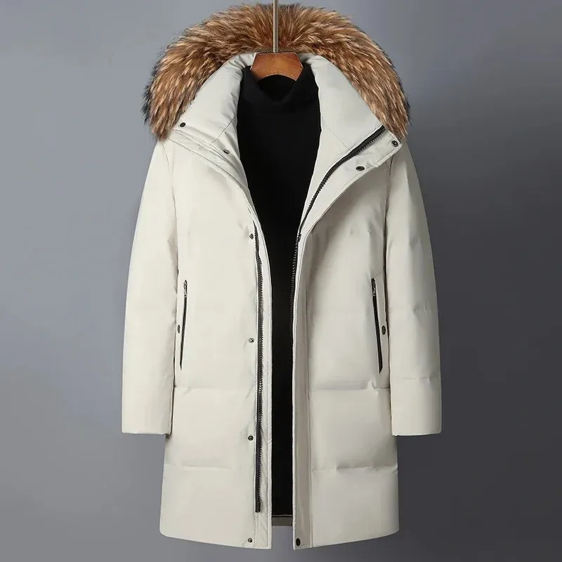 Darnick - Puffer Jacket Heren Lang met Bont Capuchon, Winddicht, Geïsoleerd & Warm