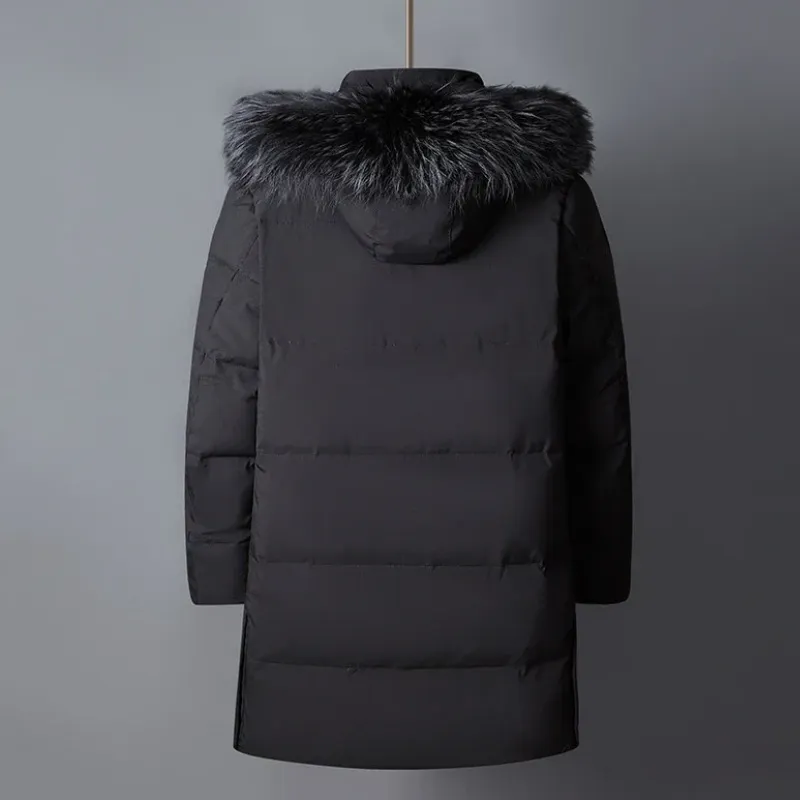 Darnick - Puffer Jacket Heren Lang met Bont Capuchon, Winddicht, Geïsoleerd & Warm