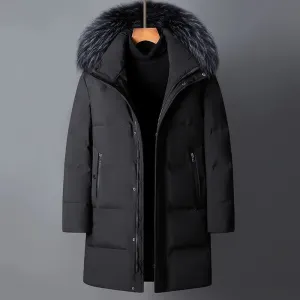 Darnick - Puffer Jacket Heren Lang met Bont Capuchon, Winddicht, Geïsoleerd & Warm