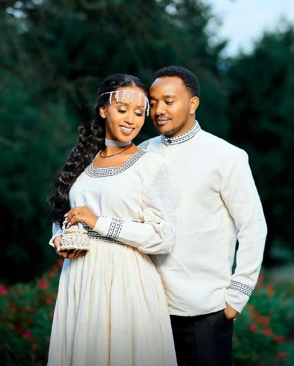 Elegant Oromo Outfit For Couples' Oromo Couples' Outfit With Accessories Habesha Cloth for Couples
