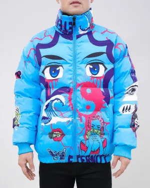 Eternity-Eyes Puffer Jacket-Blue