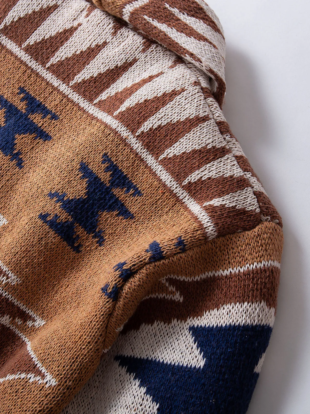 Ethnic Jacquard Shawl Collar Cardigans