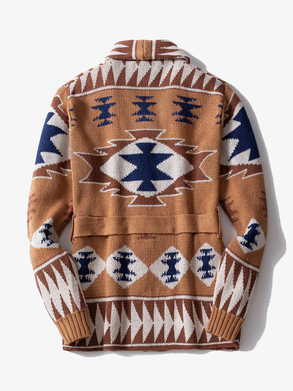 Ethnic Jacquard Shawl Collar Cardigans