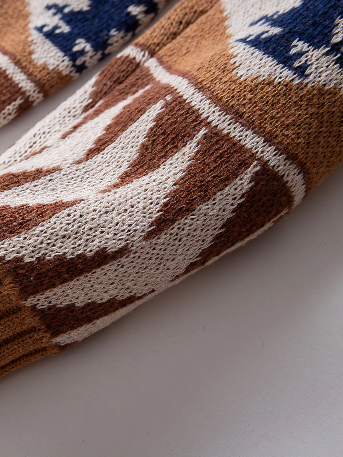 Ethnic Jacquard Shawl Collar Cardigans