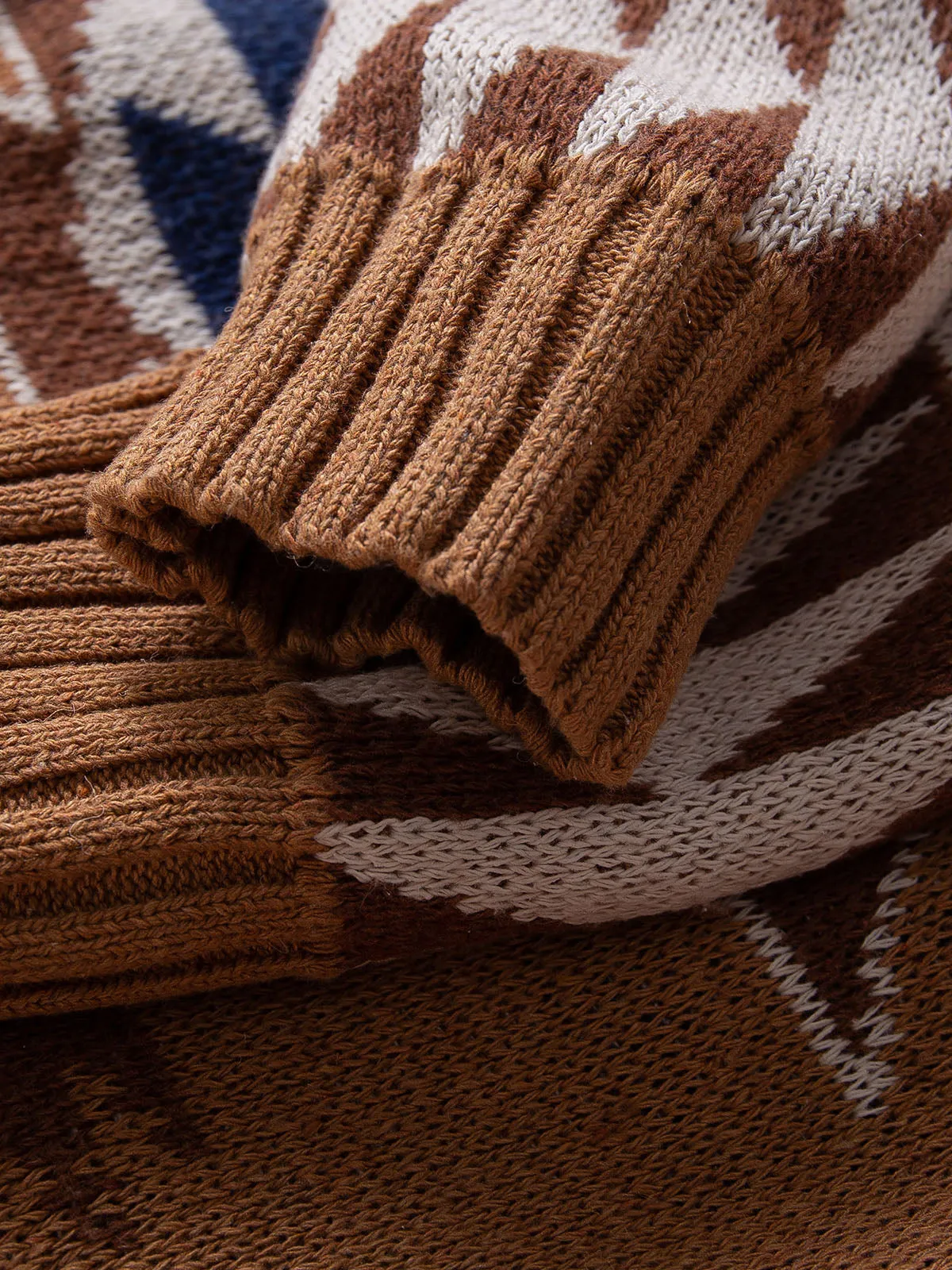 Ethnic Jacquard Shawl Collar Cardigans