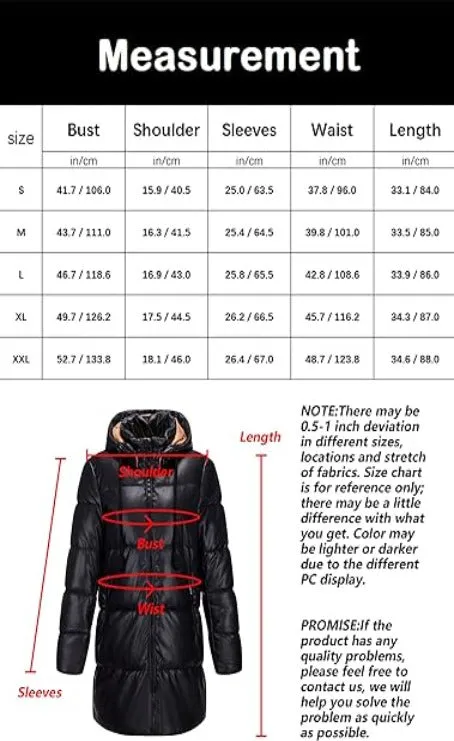 Giolshon Women Faux Leather Jacket Long Quilted Winter Coat