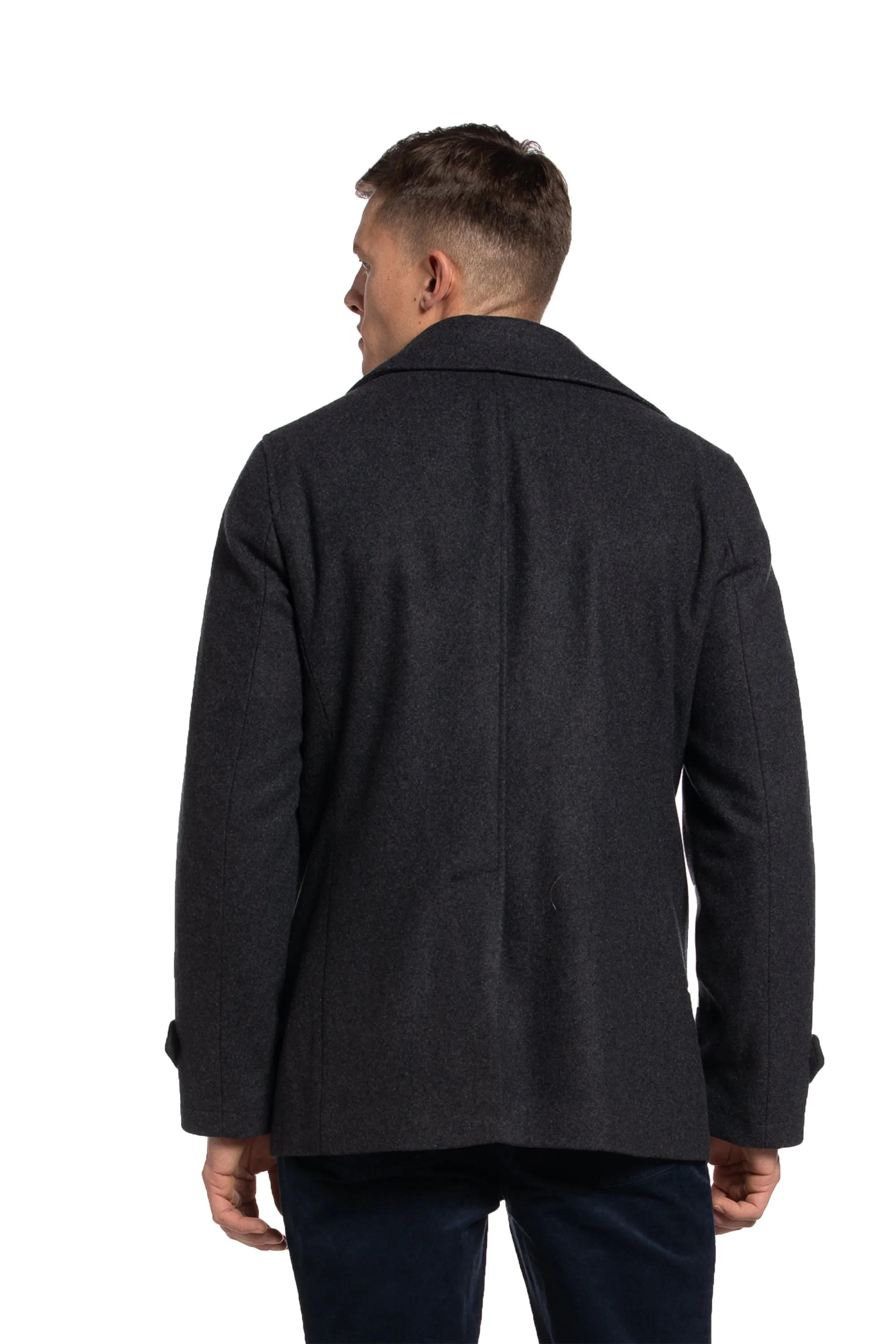 Harbour Wool Peacoat in Charcoal