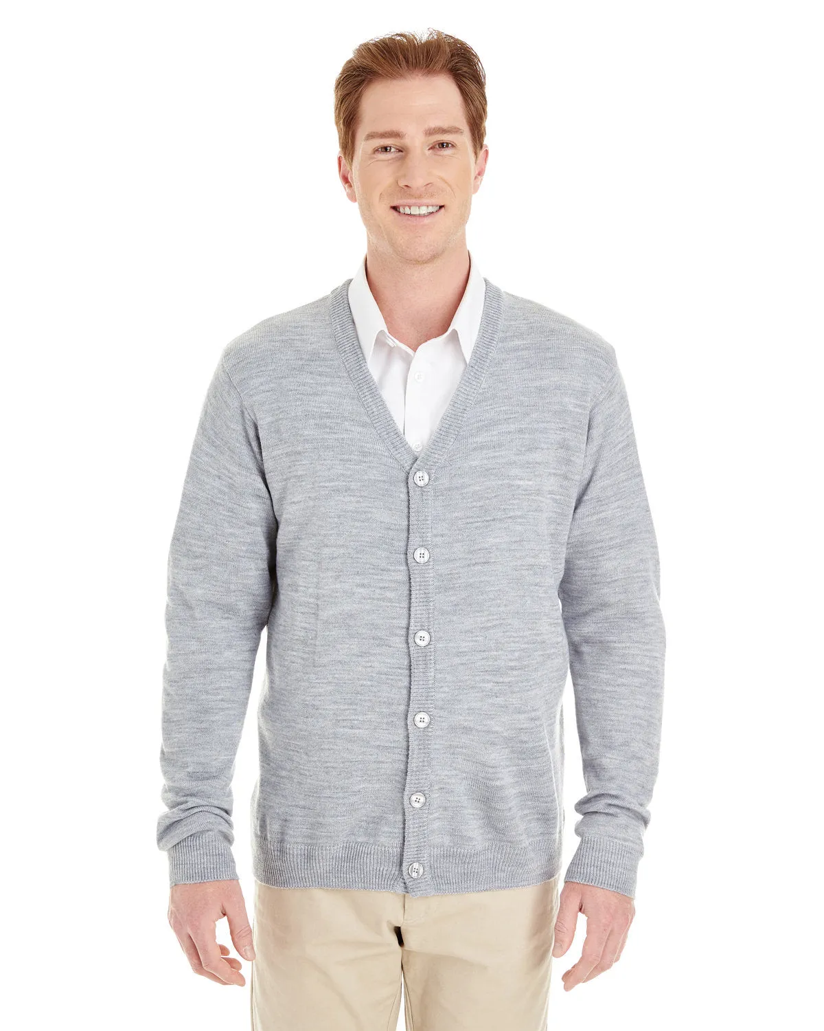 Harriton Men's Pilbloc™ V-Neck Button Cardigan Sweater M425