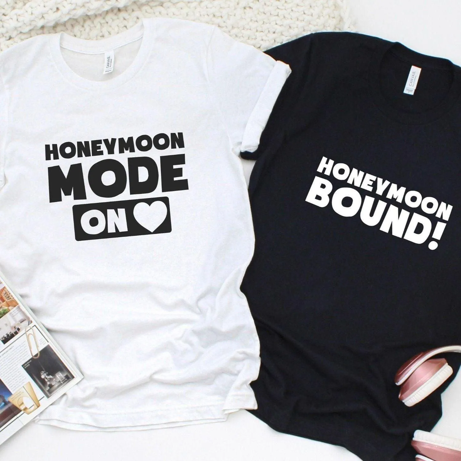 Honeymoon Bound & Honeymoon Mode On - Perfect Couple's Matching Outfits Set
