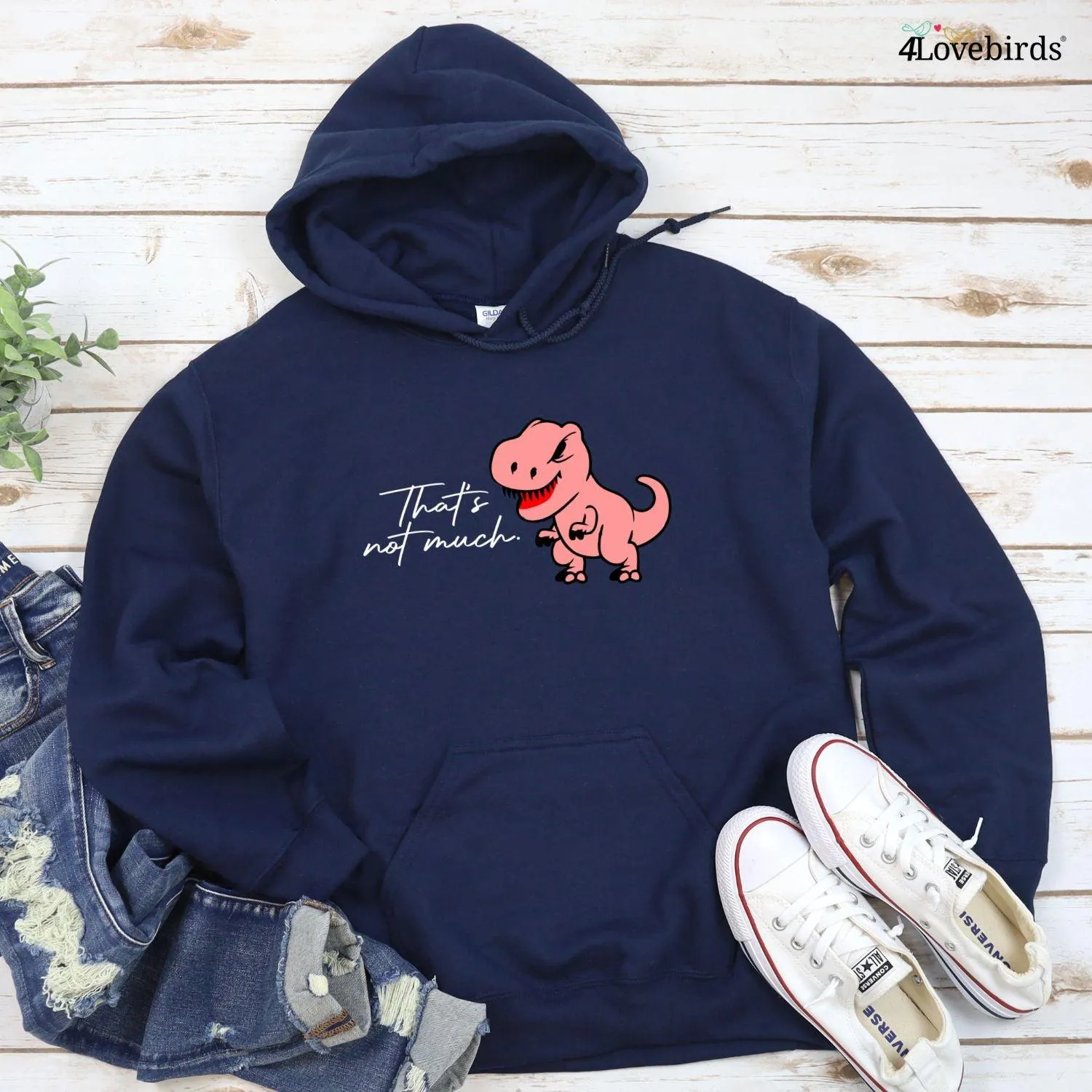 I Love You This Much/That's Not Much! Funny T-Rex Couple Matching Outfits