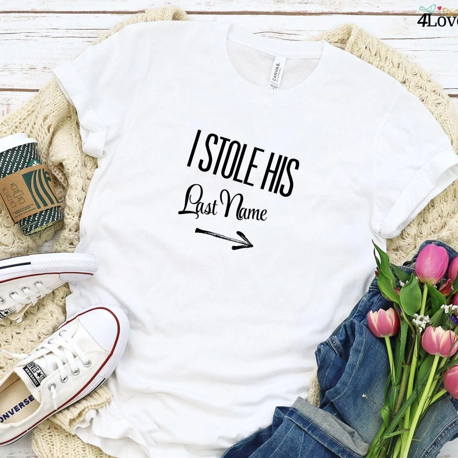 I Stole His Last Name & I Stole Her Heart Matching Set: Amusing Couple's Outfits