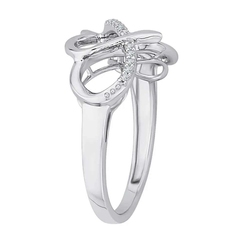 KATARINA 1/20 cttw Diamond Intertwined Infinity and Heart Ring