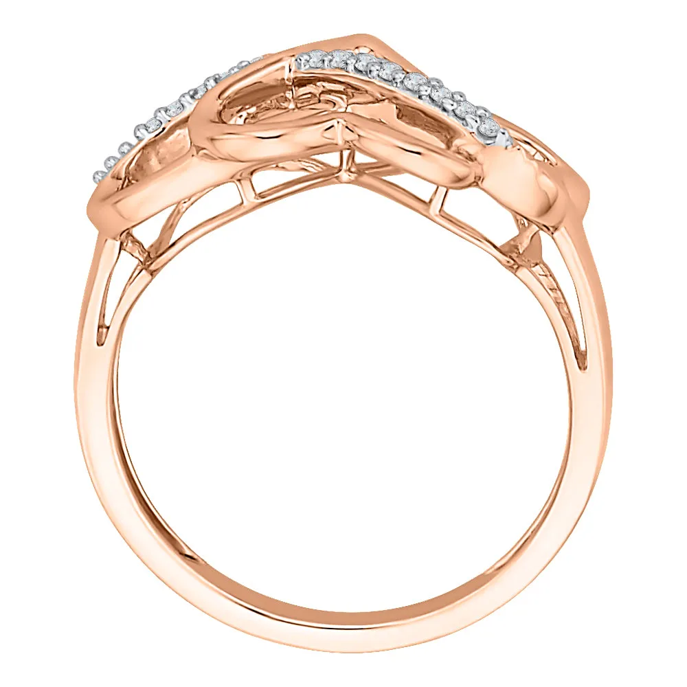 KATARINA 1/20 cttw Diamond Intertwined Infinity and Heart Ring