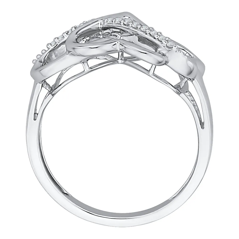 KATARINA 1/20 cttw Diamond Intertwined Infinity and Heart Ring