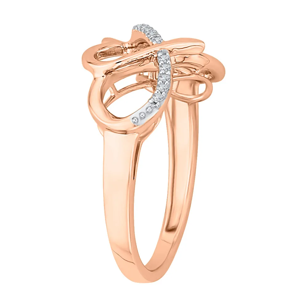 KATARINA 1/20 cttw Diamond Intertwined Infinity and Heart Ring