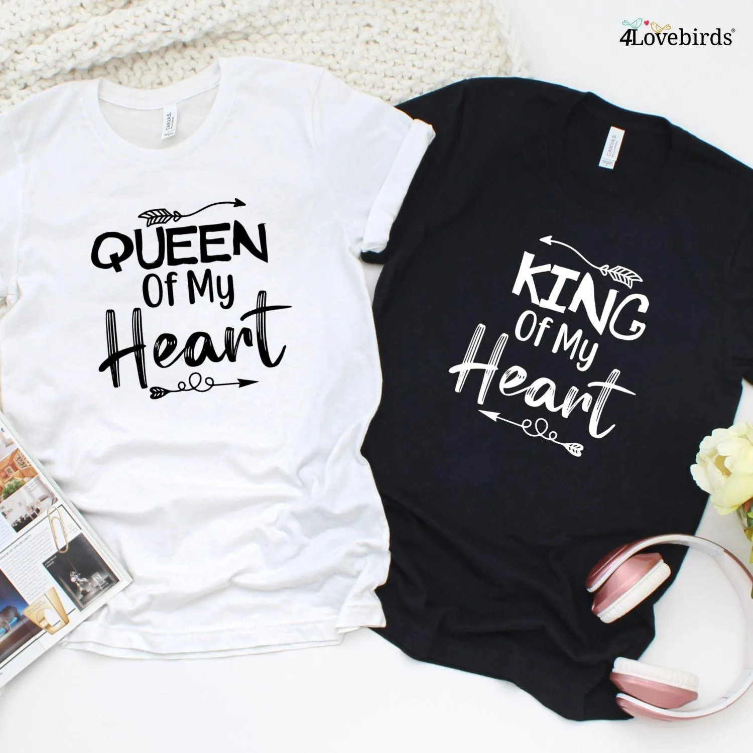 King & Queen of My Heart Couples' Matching Outfits - Ideal Valentine's Day Gift for Lovers!