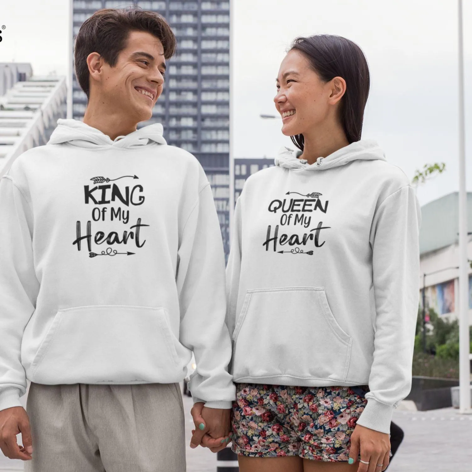 King & Queen of My Heart Couples' Matching Outfits - Ideal Valentine's Day Gift for Lovers!
