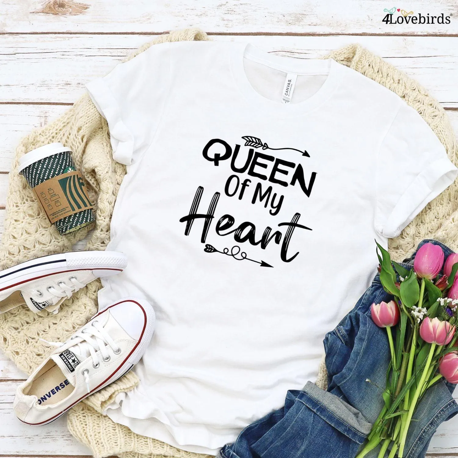 King & Queen of My Heart Couples' Matching Outfits - Ideal Valentine's Day Gift for Lovers!