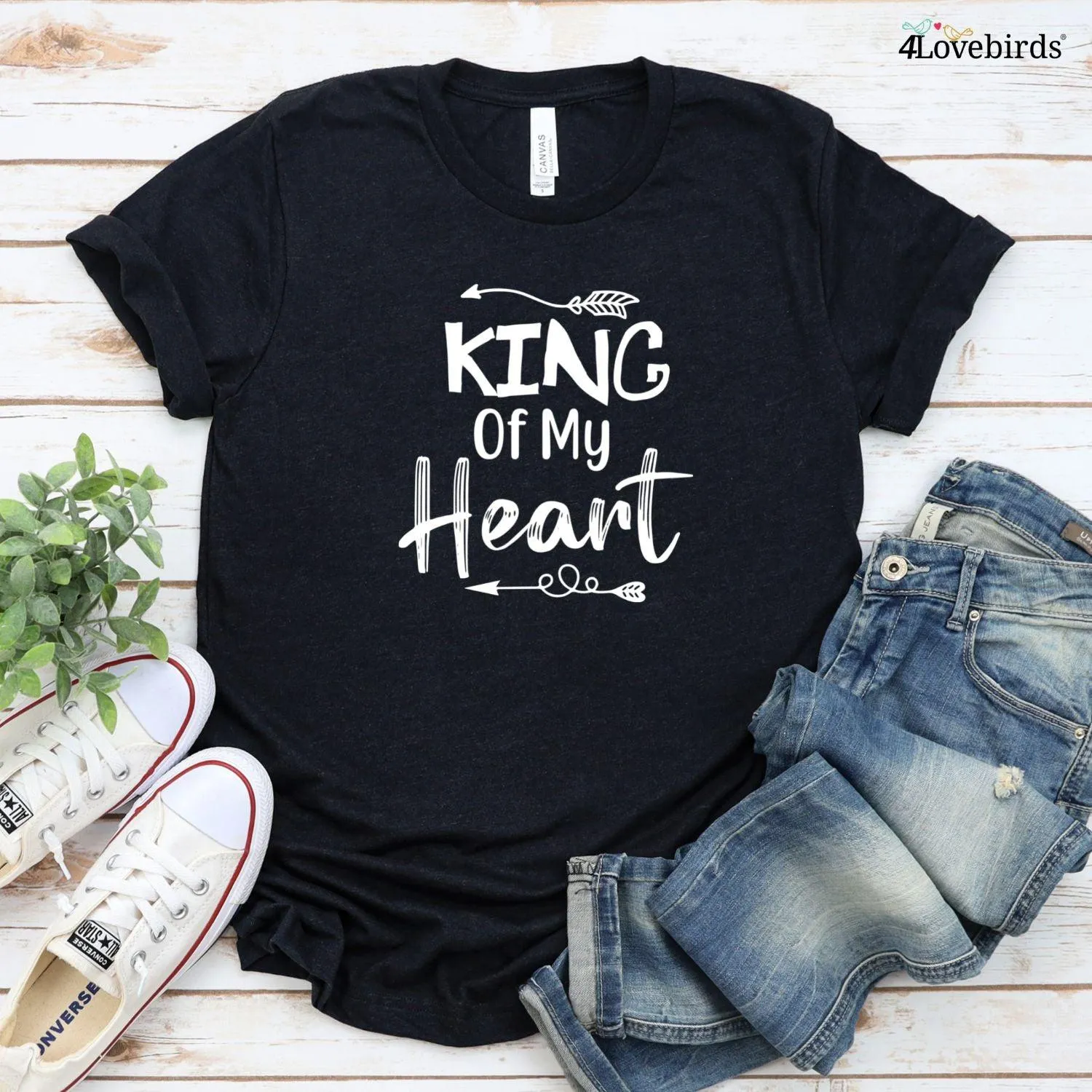 King & Queen of My Heart Couples' Matching Outfits - Ideal Valentine's Day Gift for Lovers!