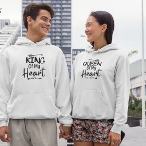 King & Queen of My Heart Couples' Matching Outfits - Ideal Valentine's Day Gift for Lovers!