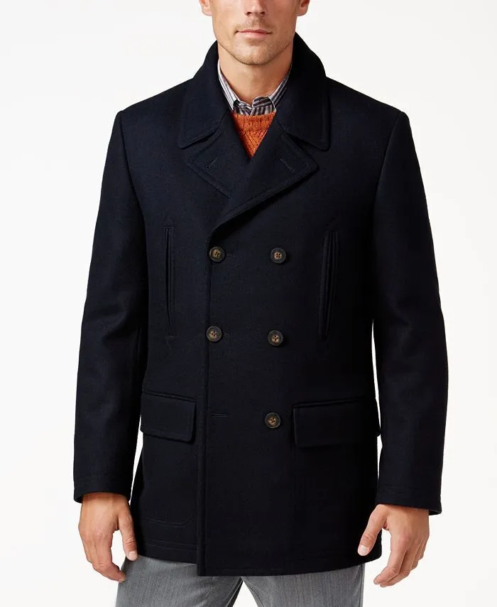 Lauren Ralph Lauren Mens Regular fit Overcoat Coat 40 S Blue Solid