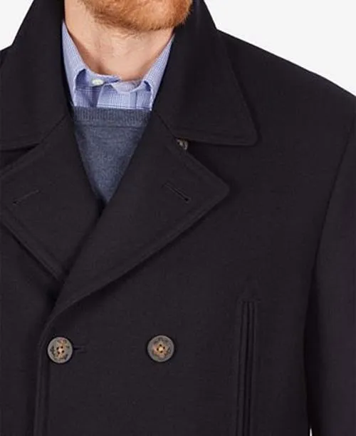 Lauren Ralph Lauren Mens Regular fit Overcoat Coat 40 S Blue Solid