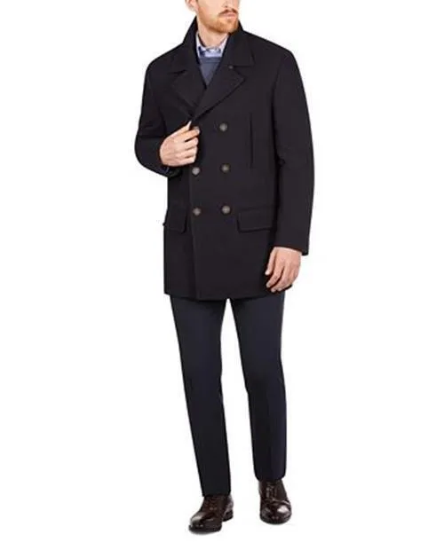 Lauren Ralph Lauren Mens Regular fit Overcoat Coat 40 S Blue Solid