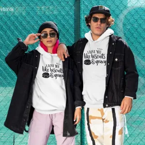 Matching Set for Foodie Couple: I Love You Like Biscuits & Gravy Tops, Valentine Gift